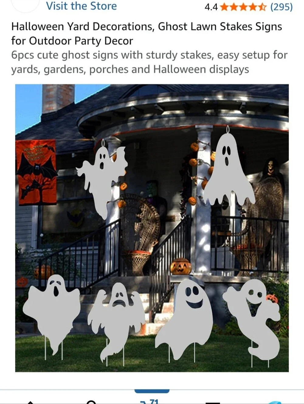 Halloween Decor Ghost Costume Set Of 6pc – White Ghosts